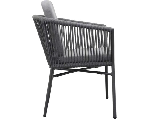 Gartensessel mit Seilbespannung und Kissen