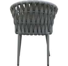 Gartenstuhl mit geflochtener Sitzfläche und Rückenlehne