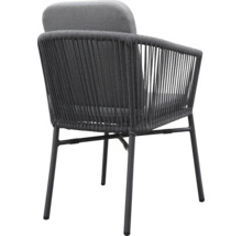 Gartensessel mit Armlehne, Seilbespannung und Polster