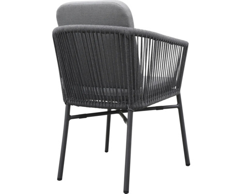 Gartensessel mit Armlehne, Seilbespannung und Polster