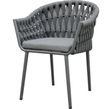 Gartensessel mit Armlehnen, geflochtenem Design und Sitzkissen