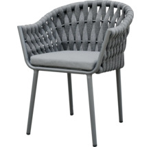 Chaise de jardin avec accoudoirs et coussin d'assise