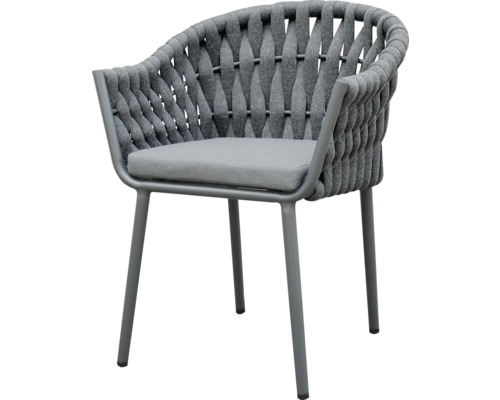 Chaise de jardin avec accoudoirs et coussin d'assise