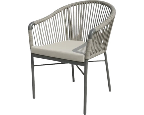 Fauteuil de jardin avec accoudoirs et coussin d'assise