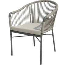 Chaise de jardin avec cadre métallique et coussin d'assise