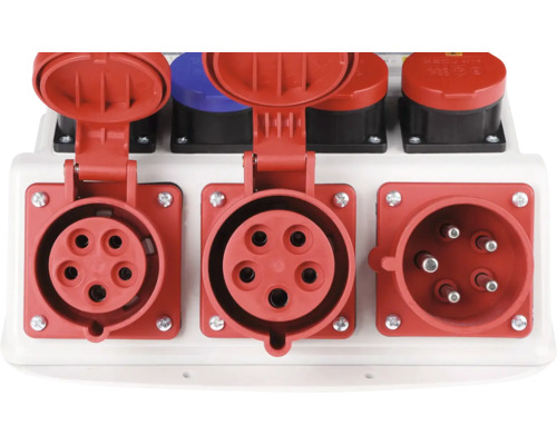 Mehrfachsteckdose mit Industriesteckern