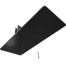 Schwarze Tischplatte mit Befestigungsmaterial