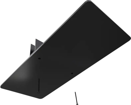 Schwarze Tischplatte mit Befestigungsmaterial