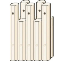 Tasseaux en bois avec trou de forage pour la fixation
