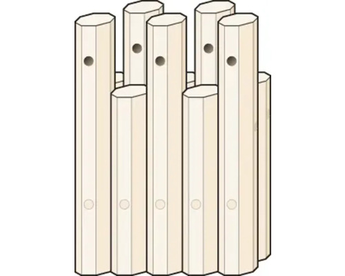 Tasseaux en bois avec trou de forage pour la fixation