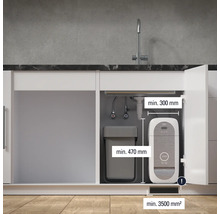 Situation de montage du système d'eau Grohe avec dimensions minimales