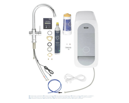 Système de filtration d'eau Grohe Blue avec robinet et accessoires