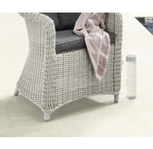 Fauteuil de jardin en rotin avec coussin d'assise et serviette