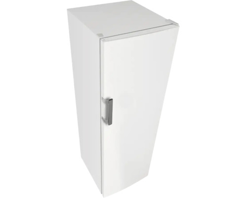 Freistehender weißer Kühlschrank oder Gefrierschrank mit einem vertikalen Griff.