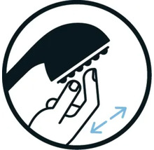 Symbole pour le nettoyage de la pomme de douche par essuyage