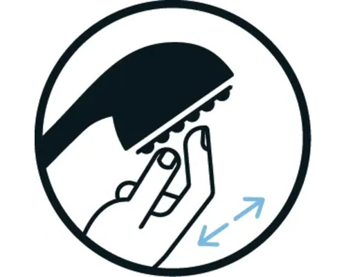 Symbole pour le nettoyage de la pomme de douche par essuyage