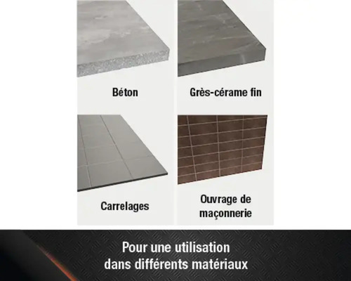 Sélection de matériaux de construction : béton, grès cérame fin, carrelages et ouvrages de maçonnerie