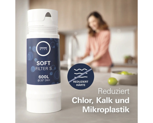 Grohe Blue Soft Filter S Wasserfilter zur Reduzierung von Chlor, Kalk und Mikroplastik