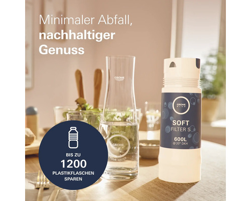 Filtre à eau Grohe Blue avec carafe pour moins de déchets plastiques