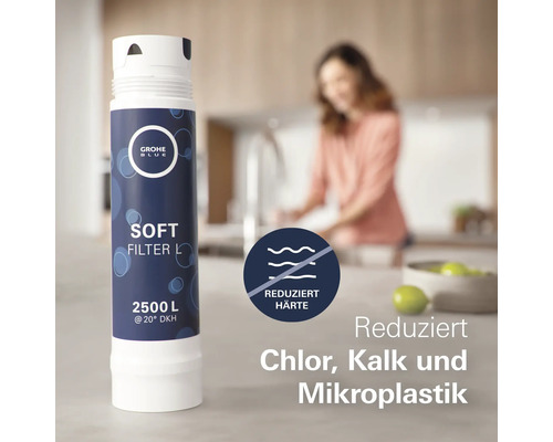 Grohe Blue Soft Filter zum Reduzieren von Chlor, Kalk und Mikroplastik