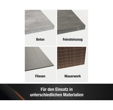 Aperçu de différents matériaux : béton, grès cérame, carrelage et maçonnerie