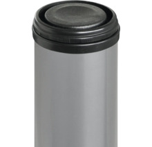 Abfalleimer aus Metall mit schwarzem Deckel