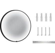 Miroir rond avec matériel de montage