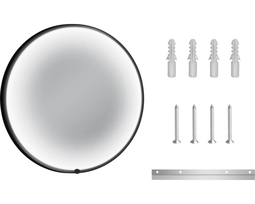 Miroir rond avec matériel de montage