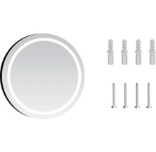 Miroir rond avec chevilles et vis