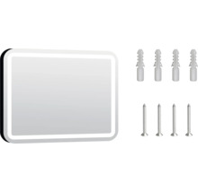 Miroir LED avec matériel de fixation pour montage mural