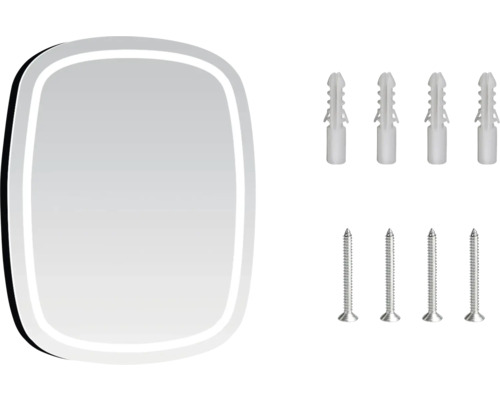 Kit de fixation avec quatre chevilles et quatre vis