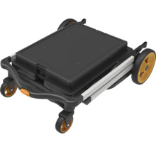 Schwarzer Rollwagen mit Rädern für den Transport