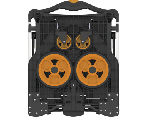 Zusammengeklappter Gepäckwagen mit Rädern