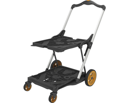 Einkaufstrolley mit zwei Ablageflächen und Rädern