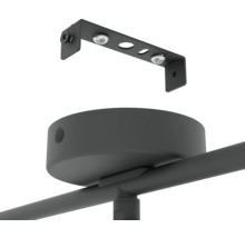 Schwarzes Deckenmontageset für ein Schienensystem