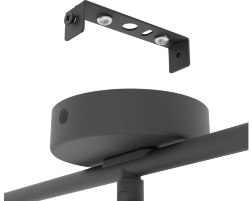 Schwarzes Deckenmontageset für ein Schienensystem