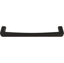 Poignée de meuble moderne en métal en forme de pont pour armoires et tiroirs.