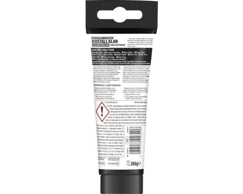 Tube de colle Pattex Kleben statt Bohren Kristallklar pour divers matériaux