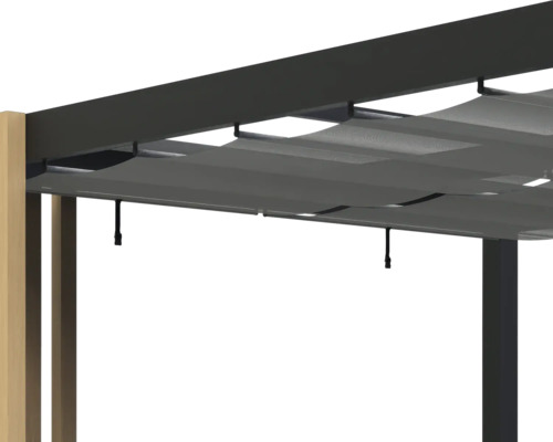 Detailansicht einer Pergola mit Textildach
