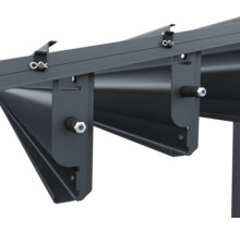 Vue détaillée de la fixation d'une toiture de terrasse