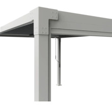 Vue détaillée d'une pergola à lamelles en aluminium