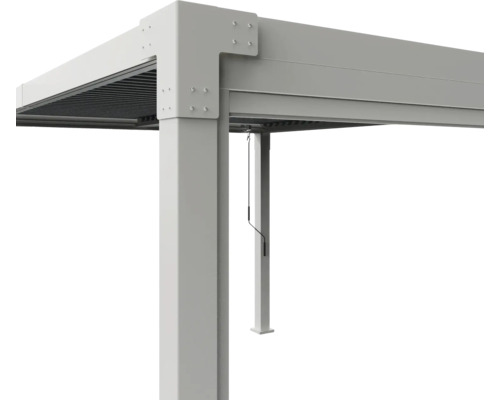 Vue détaillée d'une pergola à lamelles en aluminium