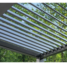 Toit à lames avec lames réglables et vue sur le ciel