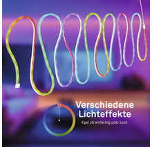 Flexibler LED-Streifen mit verschiedenen Lichteffekten und Farbauswahl.