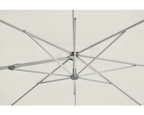 Vue de dessous d'un parasol avec armature métallique