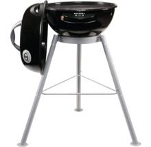 Schwarzer Elektrogrill Chelsea 420 E auf silberfarbenem Dreibeinstativ