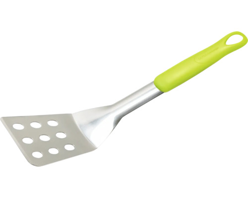 Grillwender aus Edelstahl mit Löchern und Griff