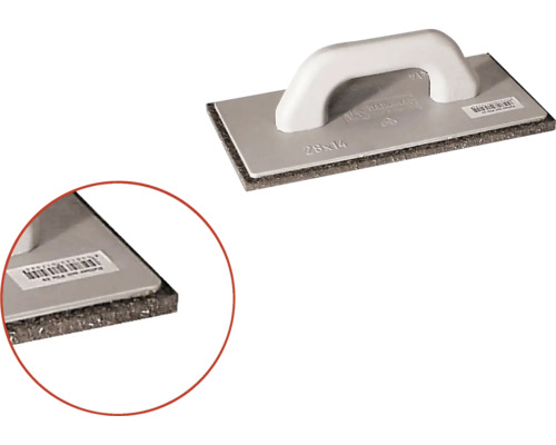 Truelle éponge pour carreleur avec poignée et éponge, dimension 28x14 cm