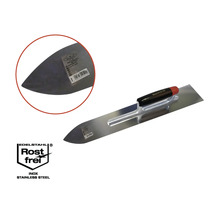 Truelle de maçon en acier avec manche en plastique et symbole antirouille