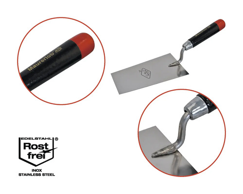 Truelle de maçon avec manche en bois et lame en acier